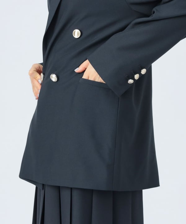 【未使用・タグ付】BEAMS HEART　テーラード　金ボタン　ブレザー　L BEAMS HEART ビームスハート 紺ブレザー 金ボタン ダブル S