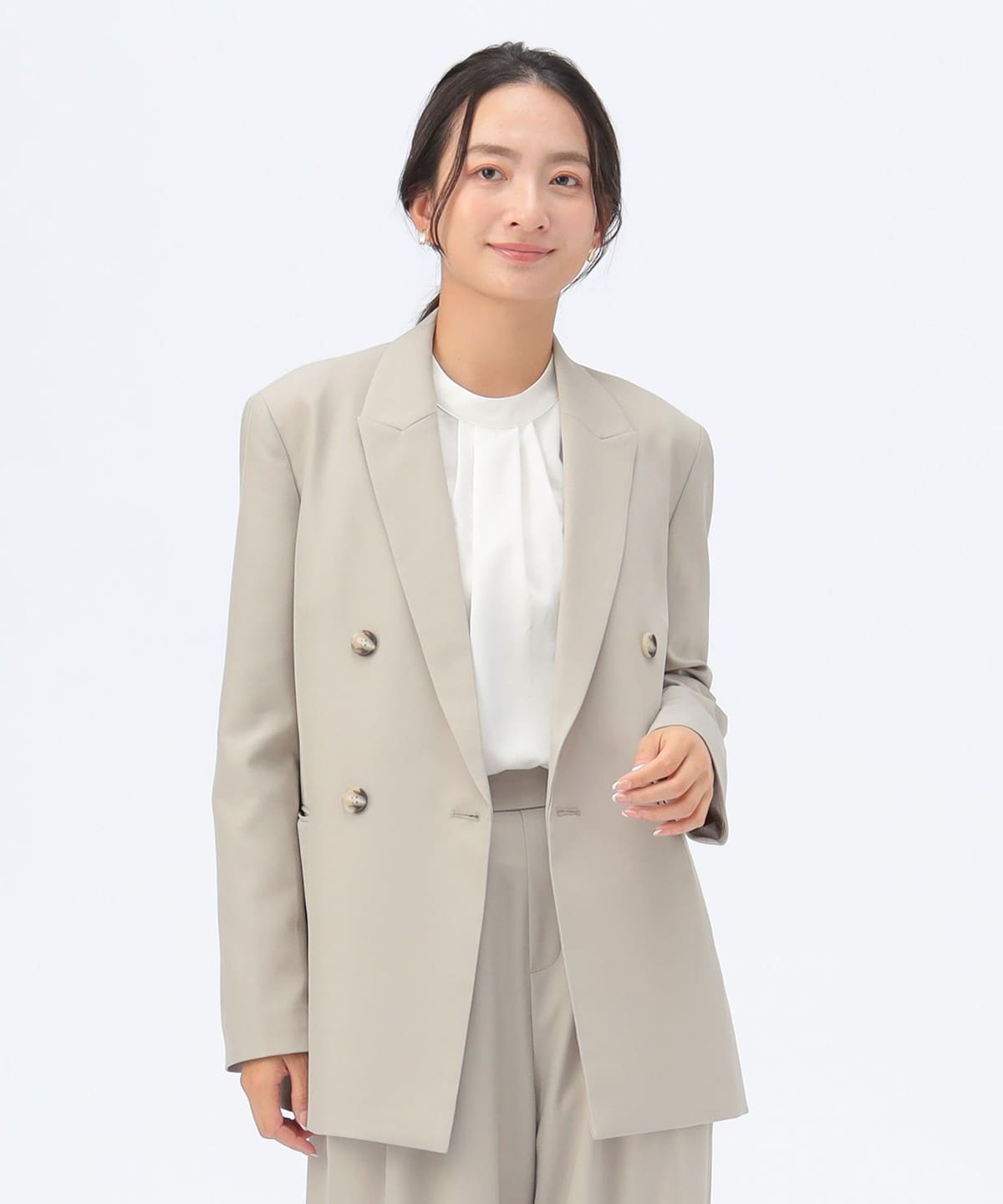 オーバー ジャケット(セットアップ対応) ジャケット WOMEN GREIGE S オーバー ジャケット(セットアップ対応) ジャケット WOMEN GREIGE S