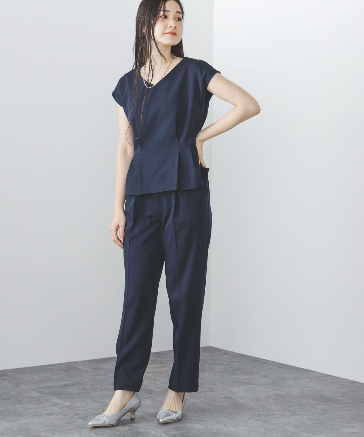 BEAMS HEART（ビームス ハート）ペプラム プルオーバー パンツ セット  