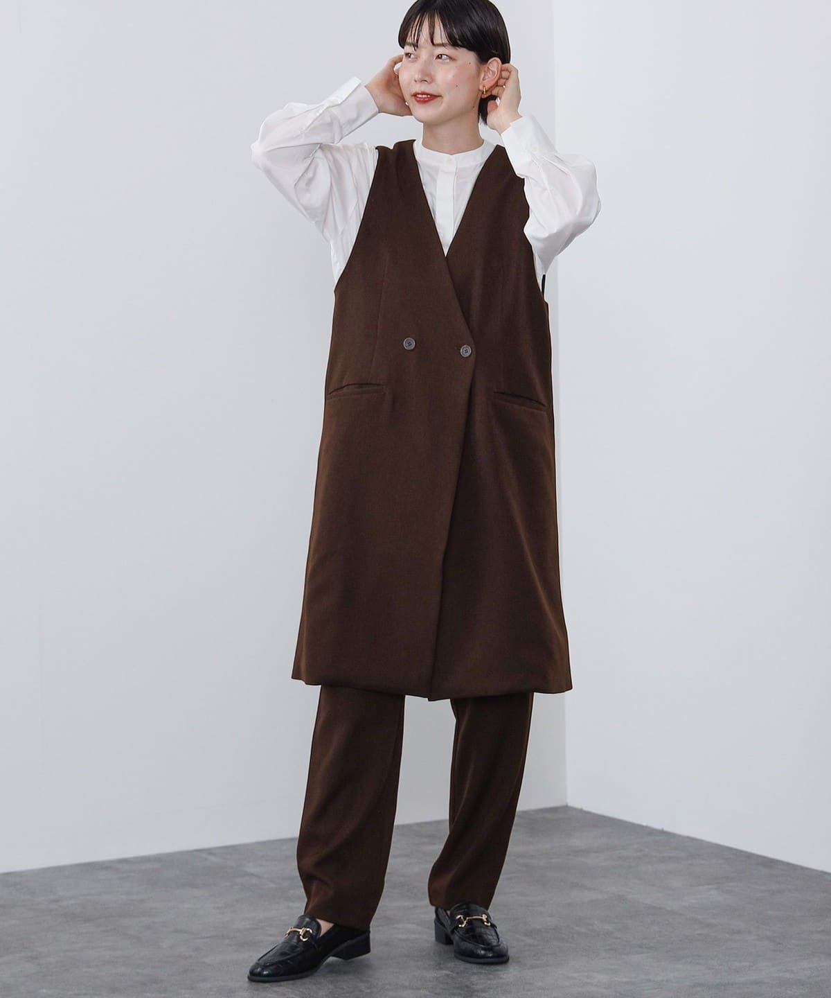 ジレ パンツセット パンツ WOMEN BROWN ONE SIZE ジレ パンツセット パンツ WOMEN BROWN ONE SIZE