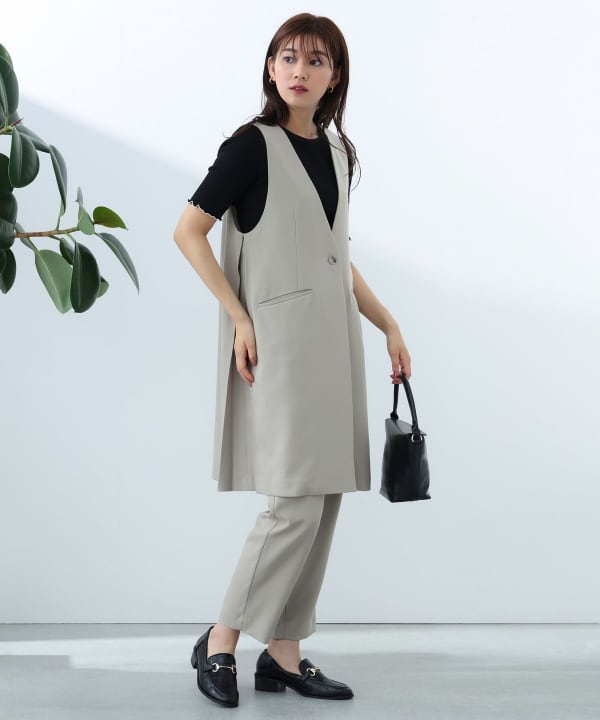 高身長 ストレッチきれい見えワイドパンツ 丈長め・トールサイズ