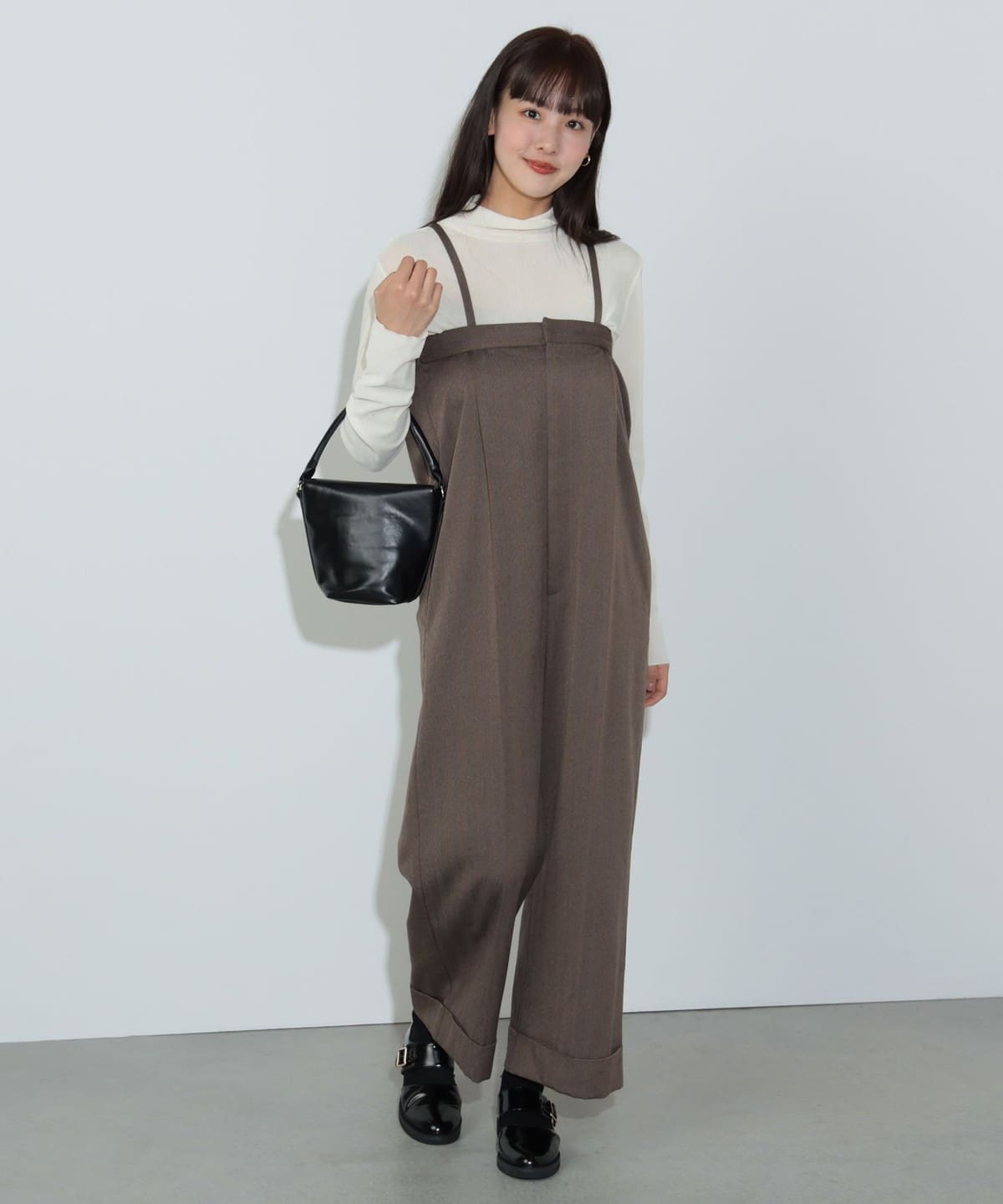 2WAY タック ベア サロペット パンツ WOMEN BROWN ONE SIZE 2WAY タック ベア サロペット パンツ WOMEN BROWN ONE SIZE