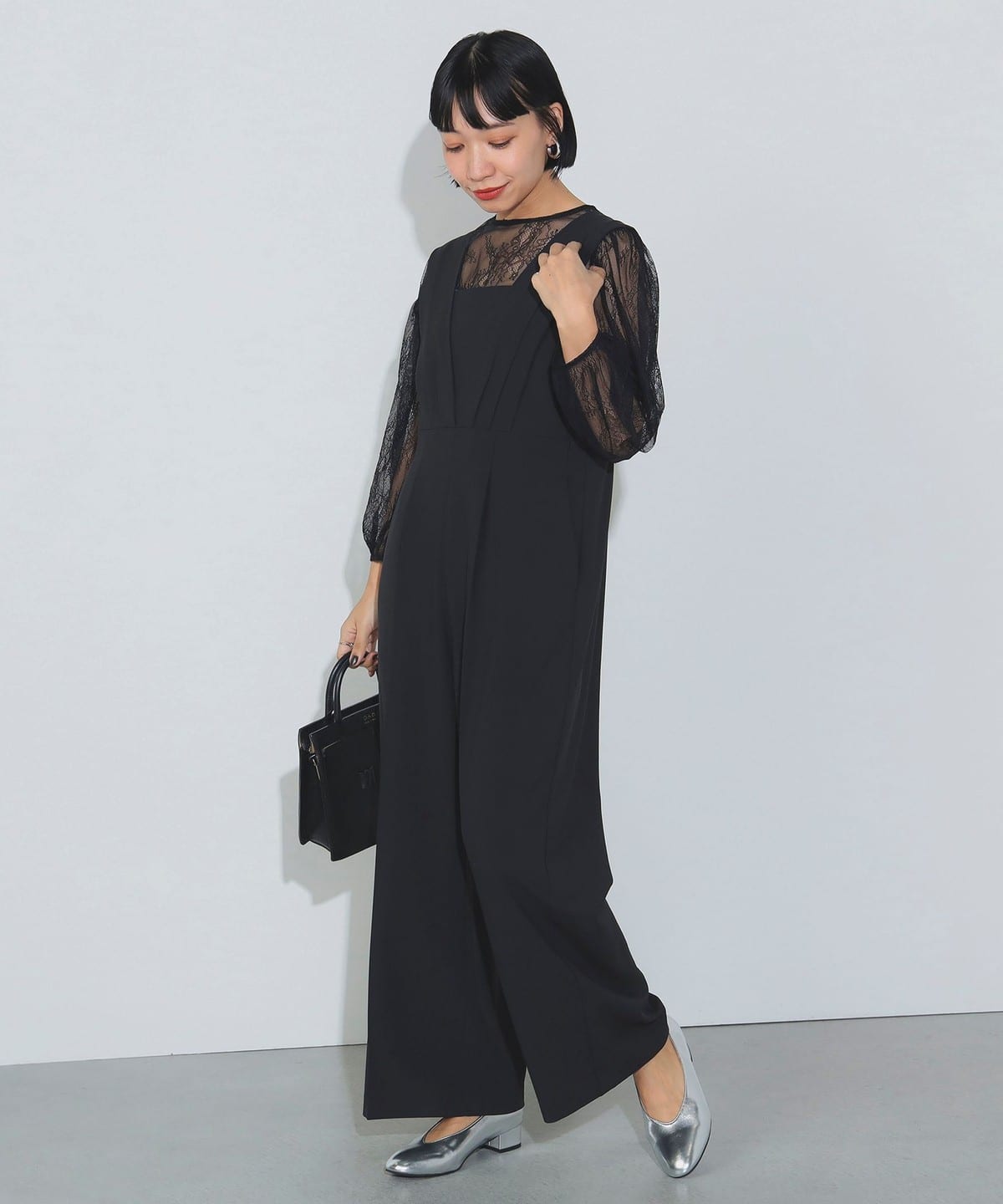 レースインナー × オールインワン(セットアイテム) パンツ WOMEN BLACK ONE SIZE レースインナー × オールインワン(セットアイテム) パンツ WOMEN BLACK ONE SIZE