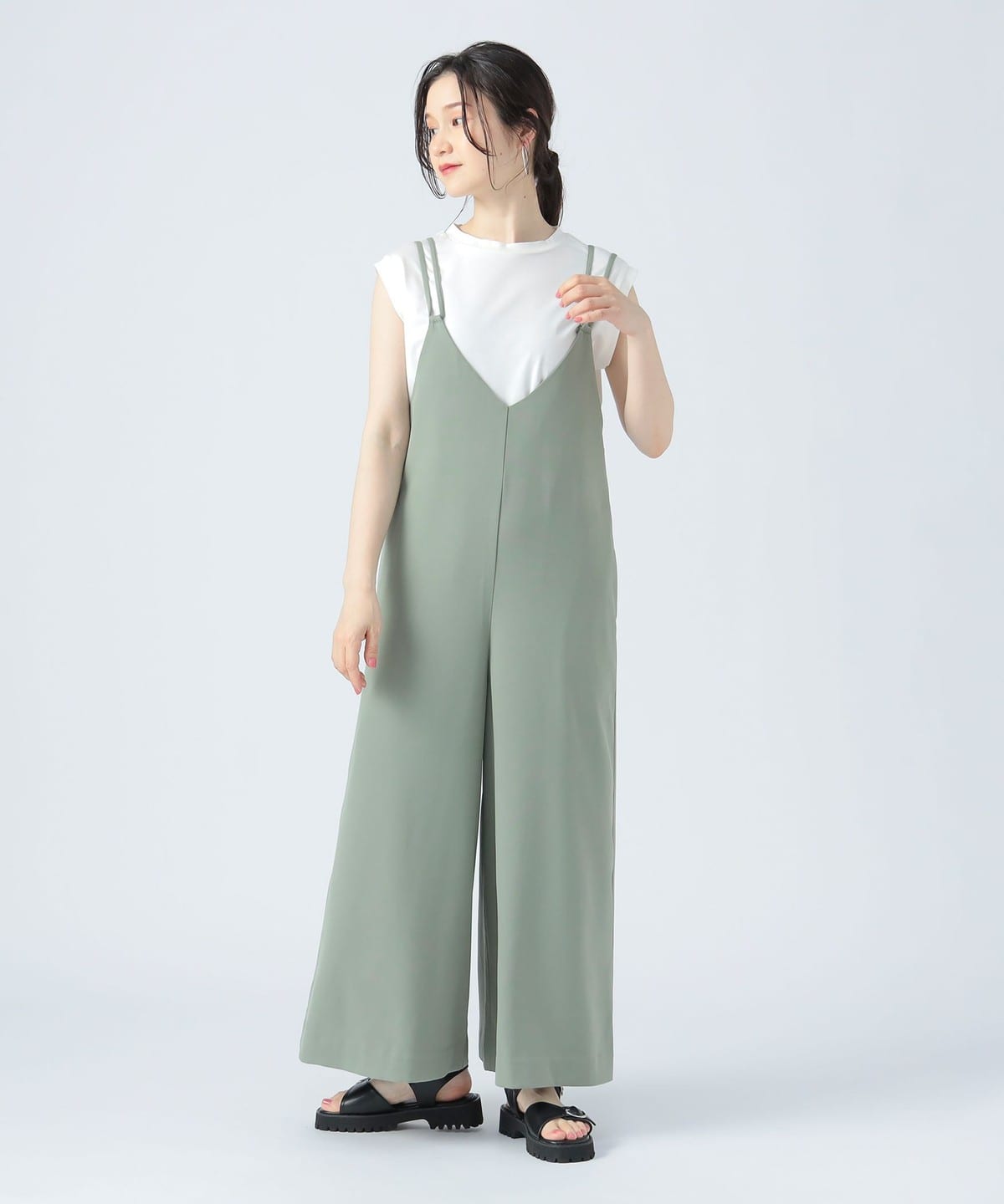 フレンチ プルオーバー × サロペット(セットアイテム) パンツ WOMEN OLIVE ONE SIZE フレンチ プルオーバー × サロペット(セットアイテム) パンツ WOMEN OLIVE ONE SIZE