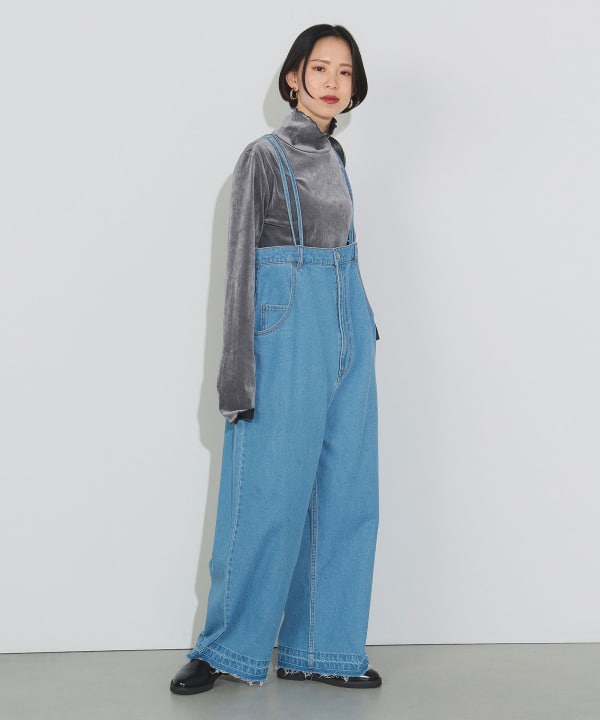 BEAMS HEART サロペット オリーブ S BEAMS HEART（ビームス ハート）セミワイド サロペット（パンツ