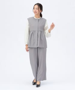 ペプラムベスト × パンツ セットアップ