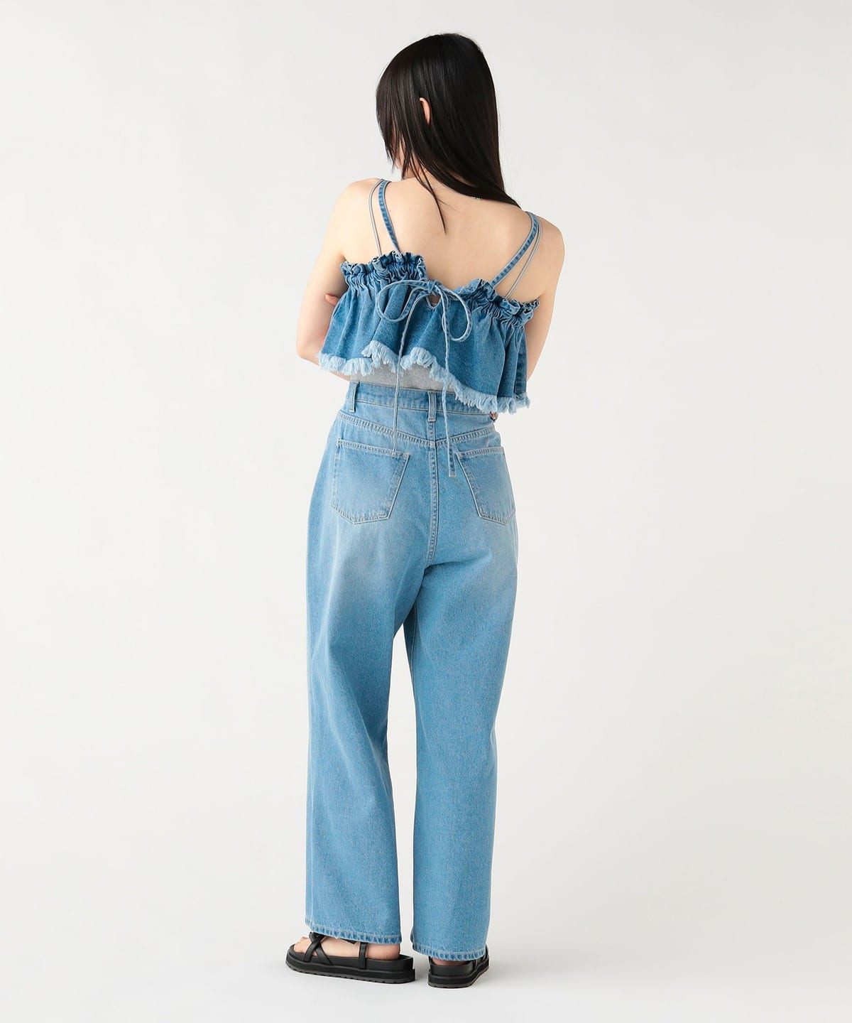 BEAMS HEART BEAMS HEART Denim Bustier and Pants (Pants/All-in-One