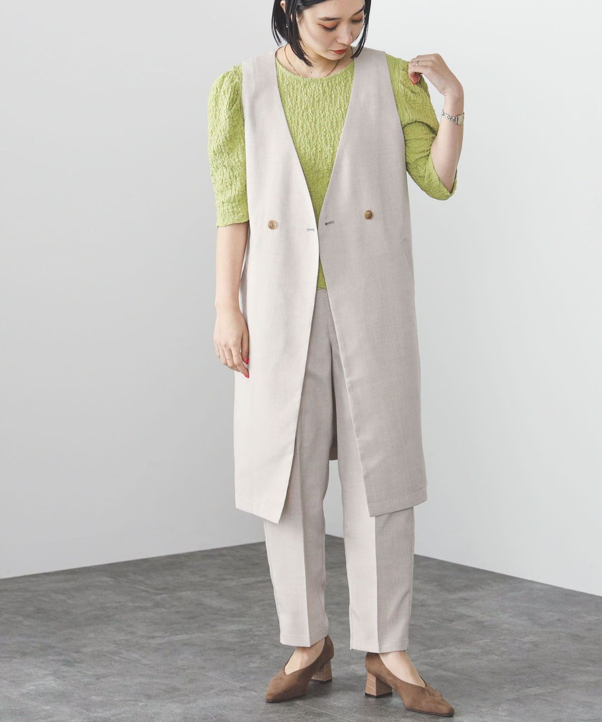 ノーカラージレ イージーパンツ セットアップ パンツ WOMEN DARK BEIGE ONE SIZE ノーカラージレ イージーパンツ セットアップ パンツ WOMEN DARK BEIGE ONE SIZE