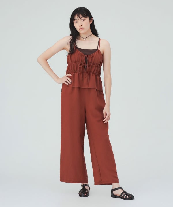 【10%OFFクーポン対象】フリル リボン オールインワン