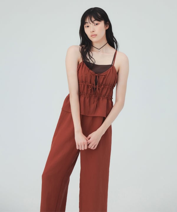 【10%OFFクーポン対象】フリル リボン オールインワン