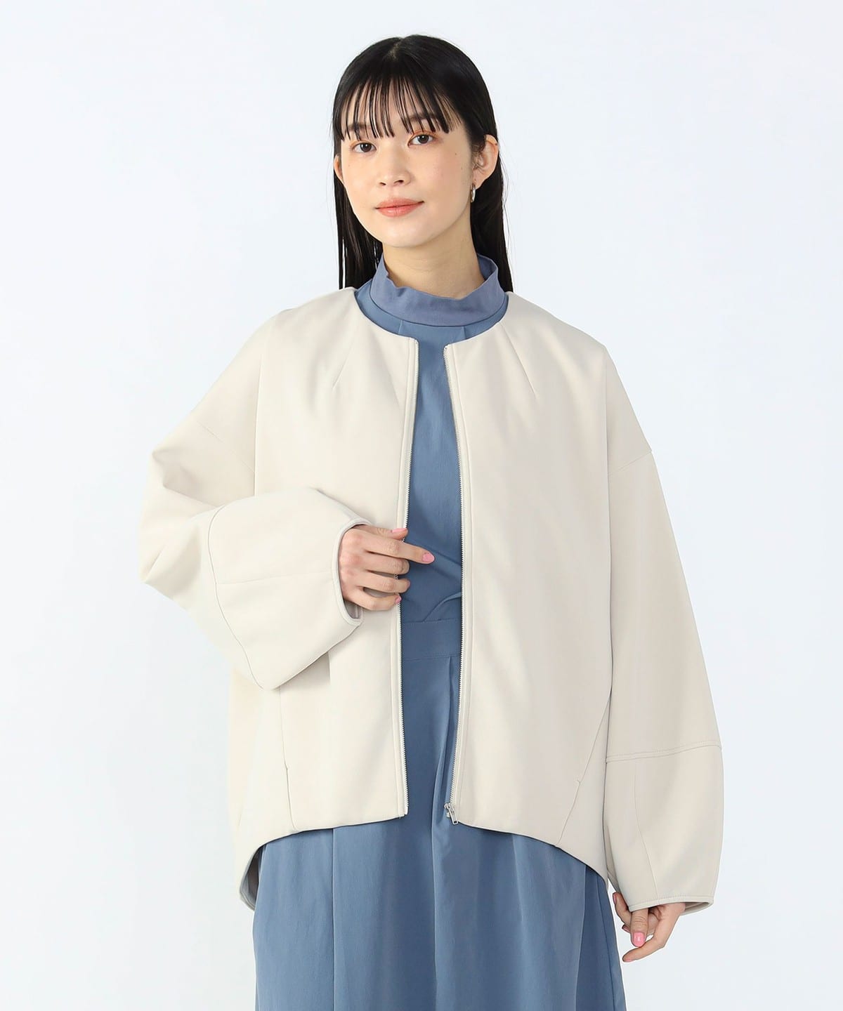 ノーカラー コクーン ブルゾン ブルゾン WOMEN GREIGE ONE SIZE ノーカラー コクーン ブルゾン ブルゾン WOMEN GREIGE ONE SIZE