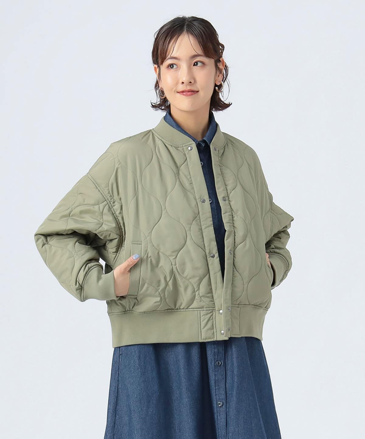 リバーシブル キルティング ブルゾン ブルゾン WOMEN OLIVE ONE SIZE リバーシブル キルティング ブルゾン ブルゾン WOMEN OLIVE ONE SIZE