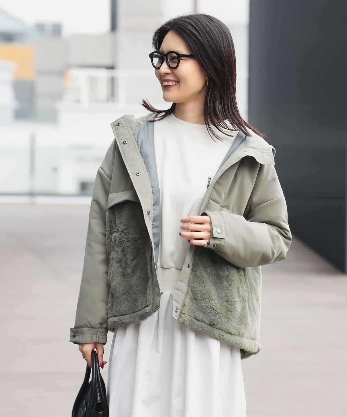 異素材切り替え フード付き ブルゾン ブルゾン WOMEN OLIVE ONE SIZE 異素材切り替え フード付き ブルゾン ブルゾン WOMEN OLIVE ONE SIZE