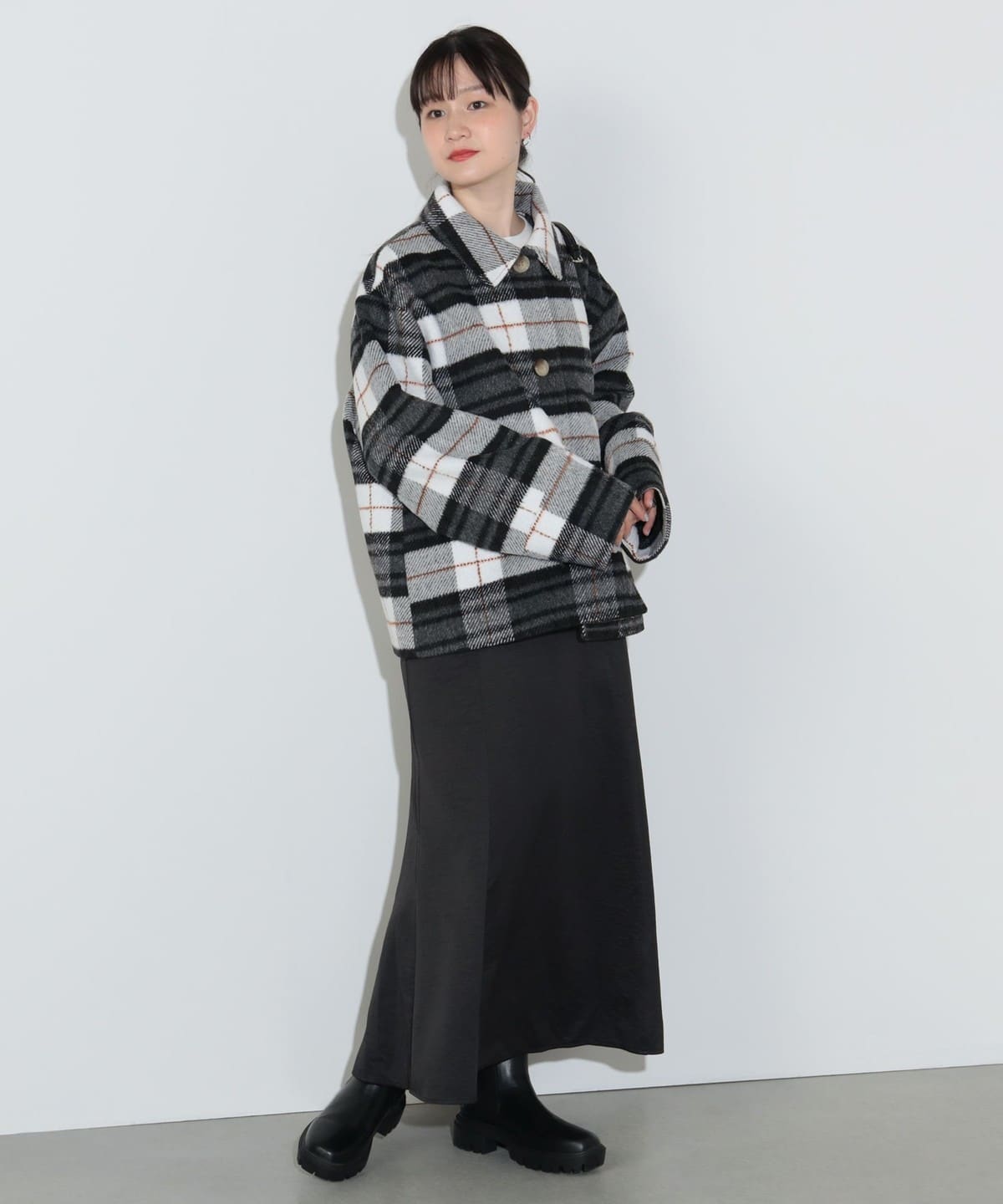 BEAMS HEART チェック柄ボアジャケット BEAMS HEART チェック柄ボアジャケット