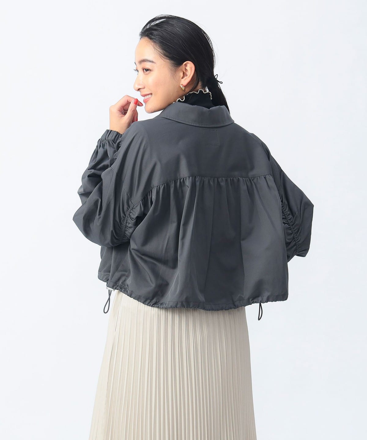 ドロスト シャーリング ブルゾン ブルゾン WOMEN CHARCOAL ONE SIZE ドロスト シャーリング ブルゾン ブルゾン WOMEN CHARCOAL ONE SIZE