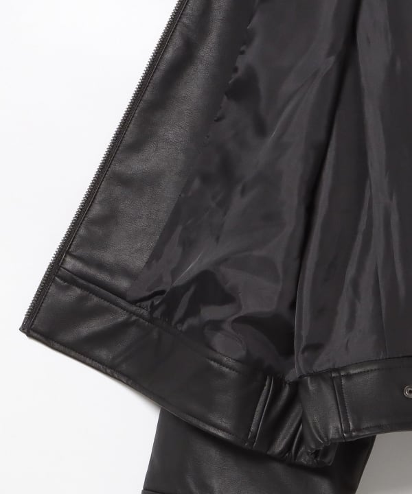 ビームス BEAMS HEART フェイクレザー ジップブルゾン ブラック S ビームス BEAMS HEART フェイクレザー ジップブルゾン ブラック S