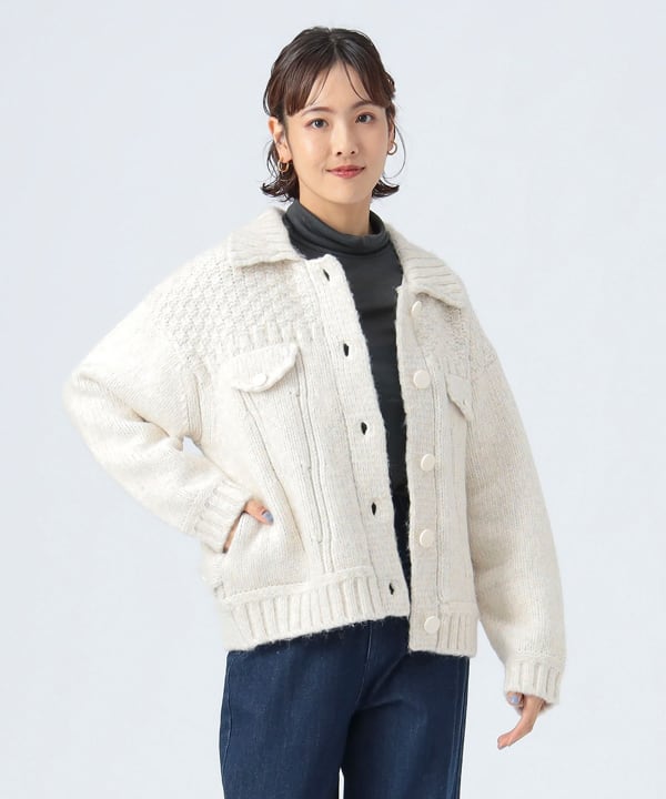 BEAMS HEART（ビームス ハート）Gジャン風 ニット ブルゾン（ブルゾン