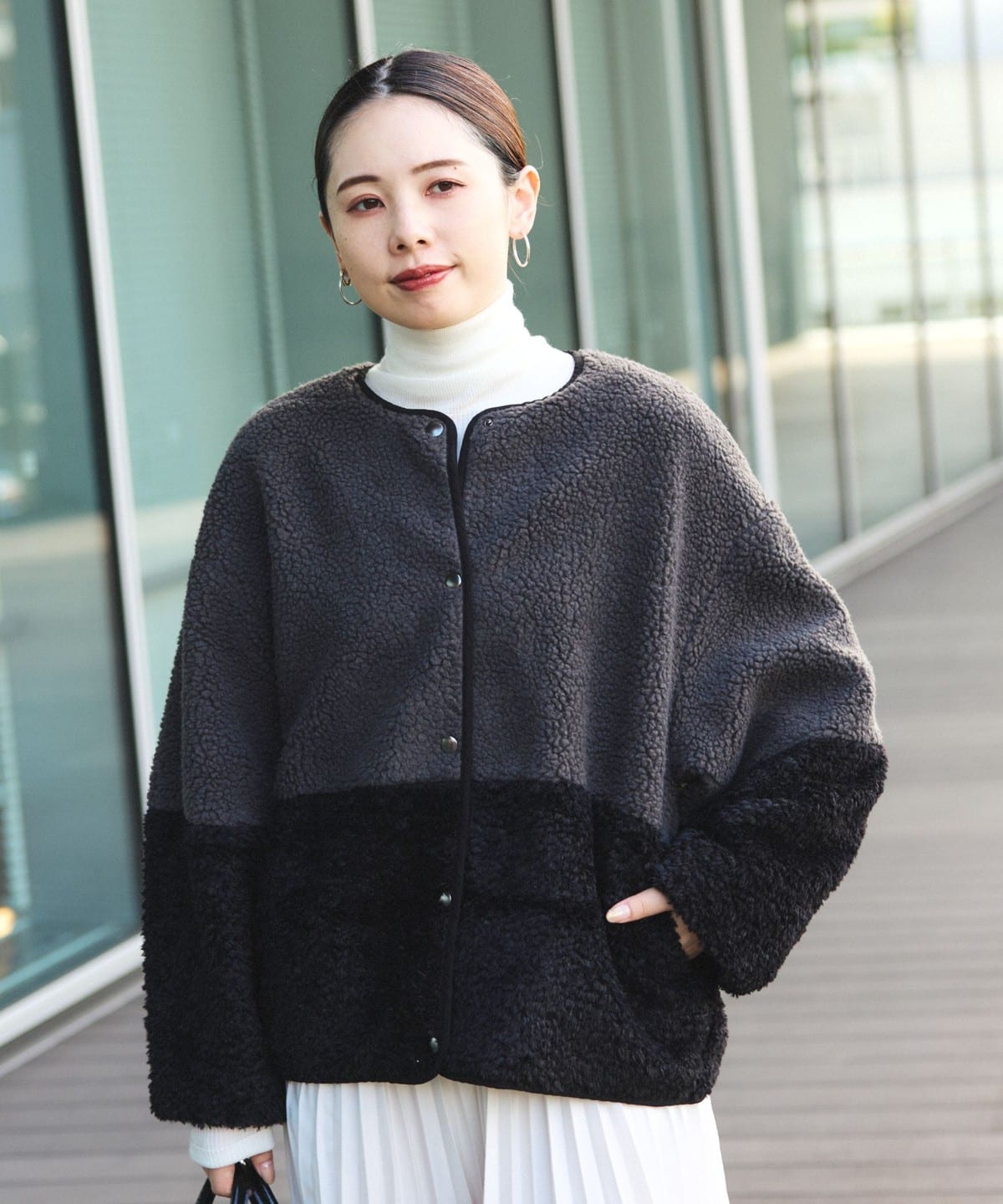 BEAMS HEART（ビームス ハート）異素材 ボア ブルゾン（ブルゾン