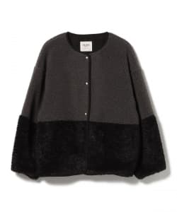 【+15%ポイントUP】異素材 ボア ブルゾン