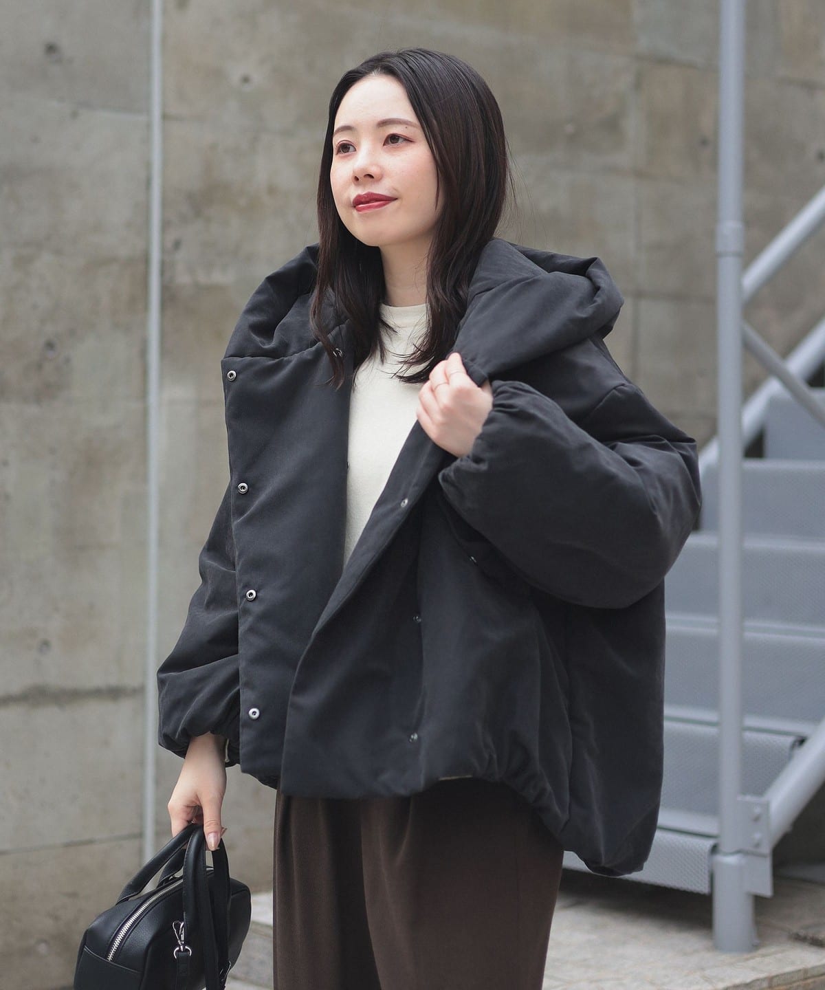 BEAMS HEART（ビームス ハート）裾バルーン フード ブルゾン（ブルゾン