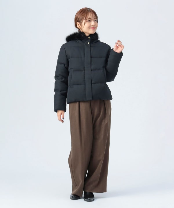 BEAMS ネイビーショートダウン BEAMS HEART ダウンコート ダウンジャケット / 2WAY ショート