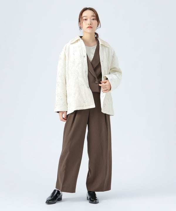 BEAMS HEART（ビームス ハート）ベロア 刺繍 ブルゾン（ブルゾン