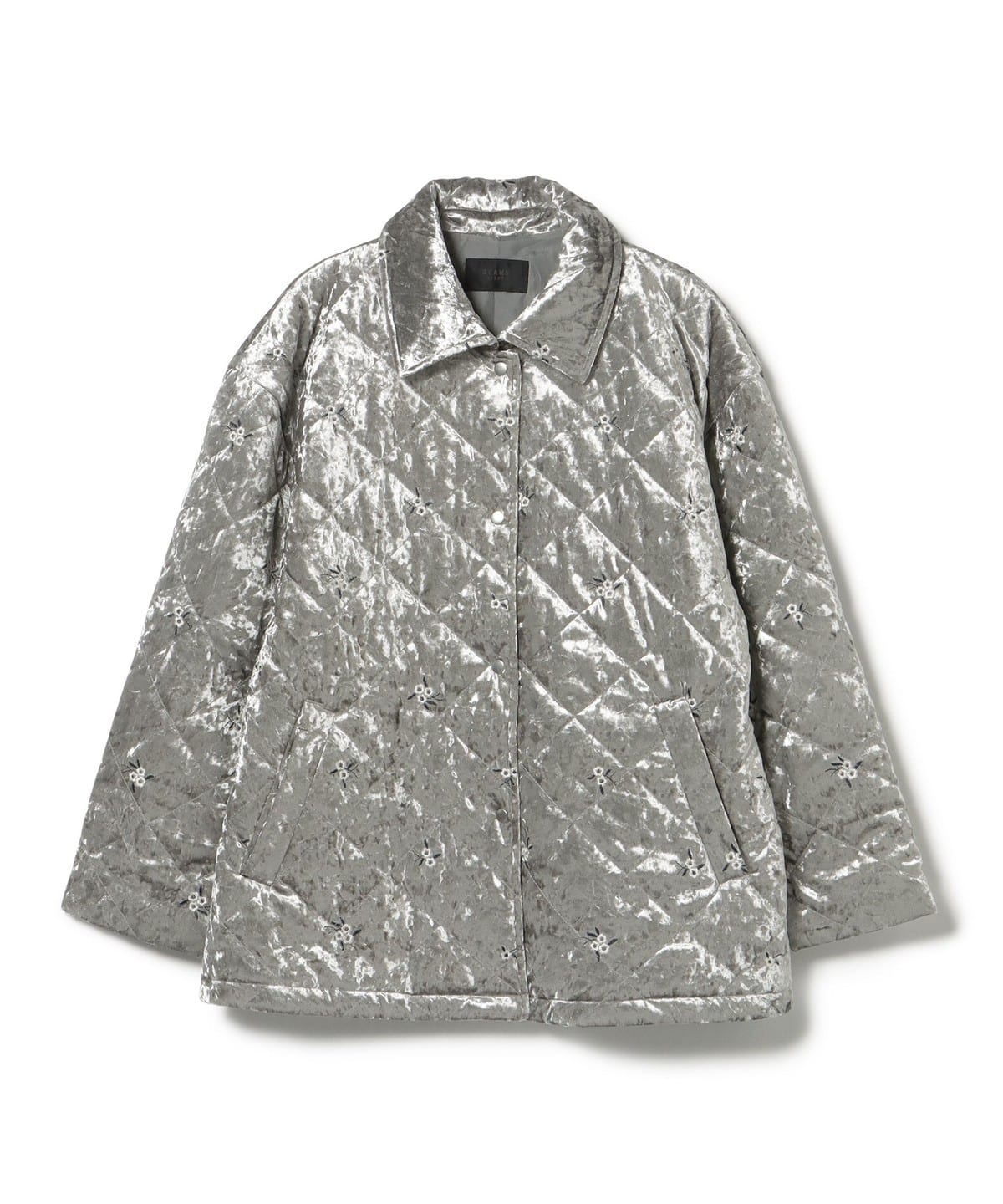 ベロア 刺繍 ブルゾン ブルゾン WOMEN GREY ONE SIZE ベロア 刺繍 ブルゾン ブルゾン WOMEN GREY ONE SIZE