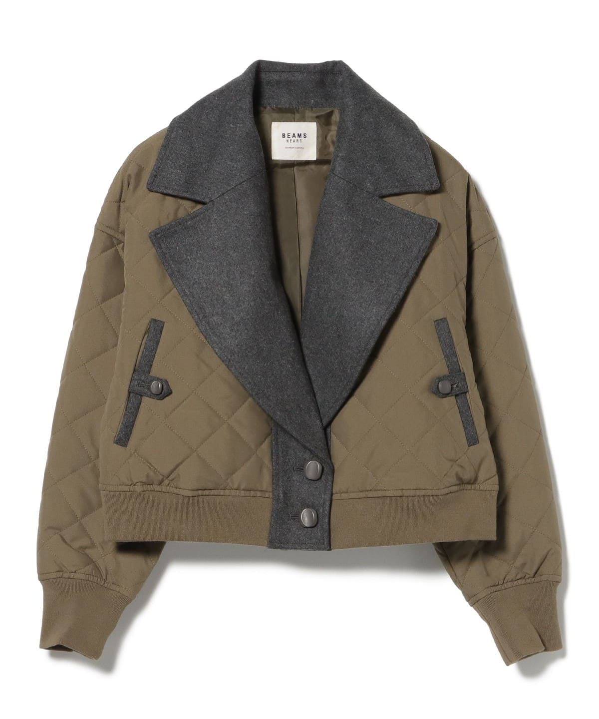 ビック襟 異素材 ブルゾン ブルゾン WOMEN KHAKI ONE SIZE ビック襟 異素材 ブルゾン ブルゾン WOMEN KHAKI ONE SIZE