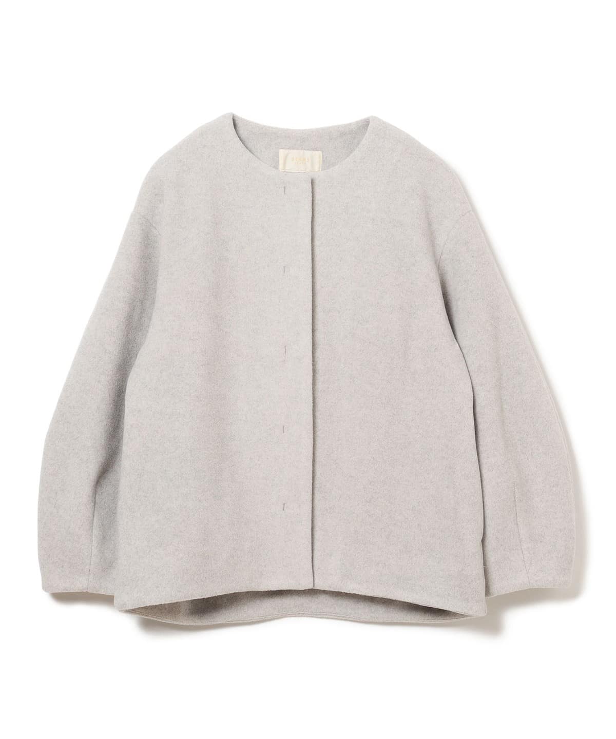 メランジ ノーカラー ジャケット ジャケット WOMEN GREY ONE SIZE メランジ ノーカラー ジャケット ジャケット WOMEN GREY ONE SIZE
