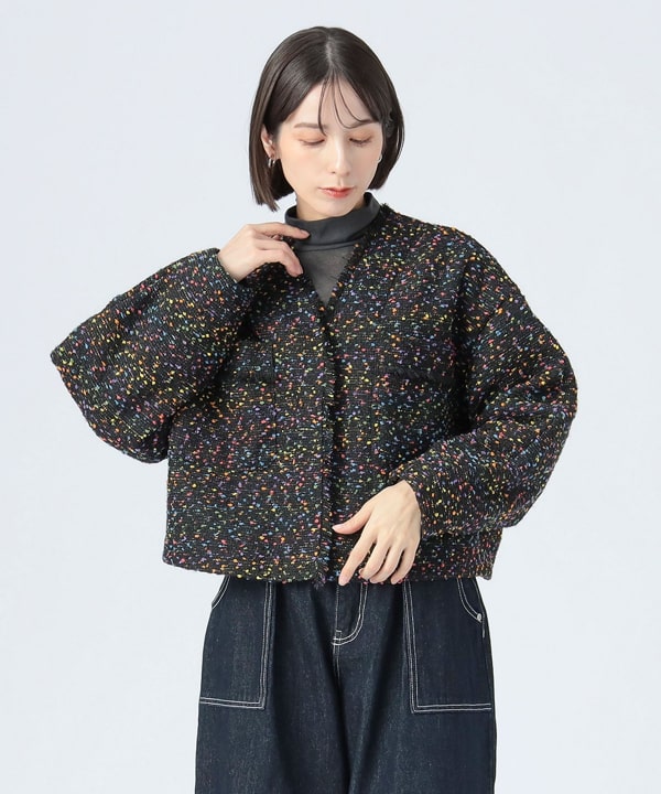 BEAMS HEART（ビームス ハート）カラーネップ ツイードブルゾン