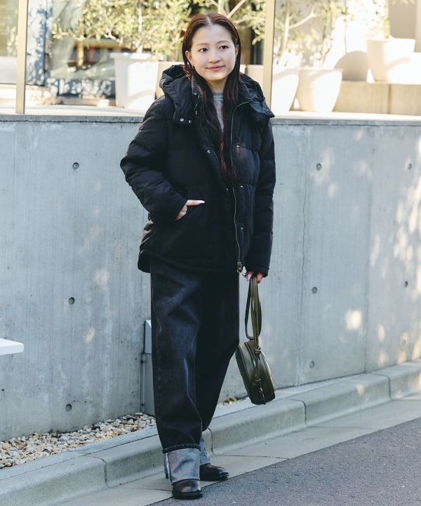 BEAMS ダウンジャケット フード付き M　訳アリ BEAMS HEART（ビームス ハート）リバーシブル フード付き ダウン