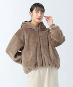 ショートファー フード ブルゾン