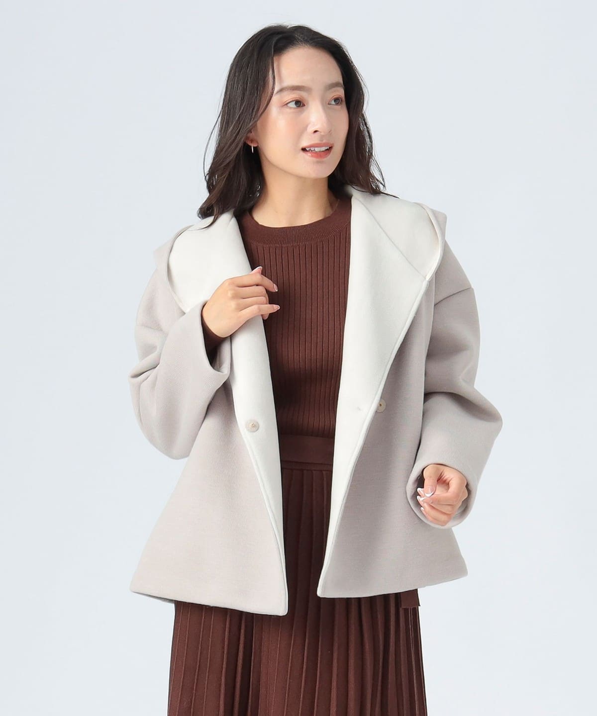 ボンディング ガウン ブルゾン WOMEN GREIGE ONE SIZE