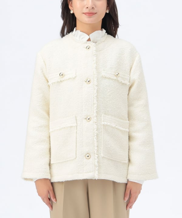 BEAMS HEART（ビームス ハート）フリンジ ツイード ジャケット