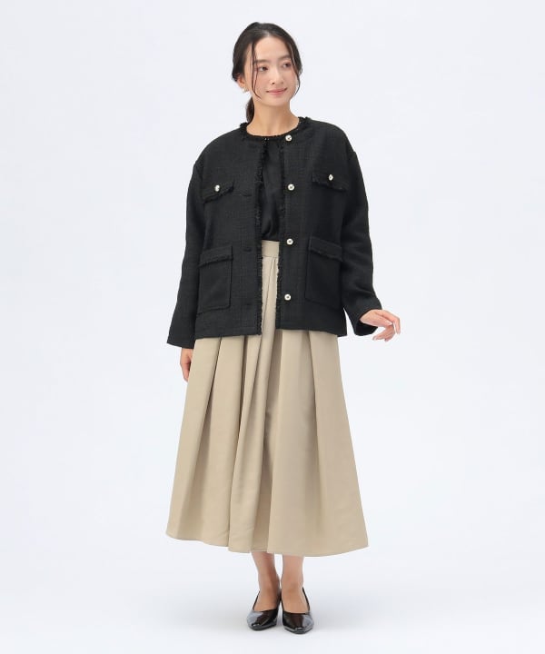 BEAMS HEART（ビームス ハート）フリンジ ツイード ジャケット