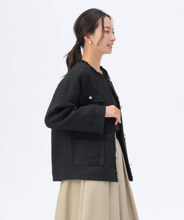 BEAMS HEART（ビームス ハート）フリンジ ツイード ジャケット