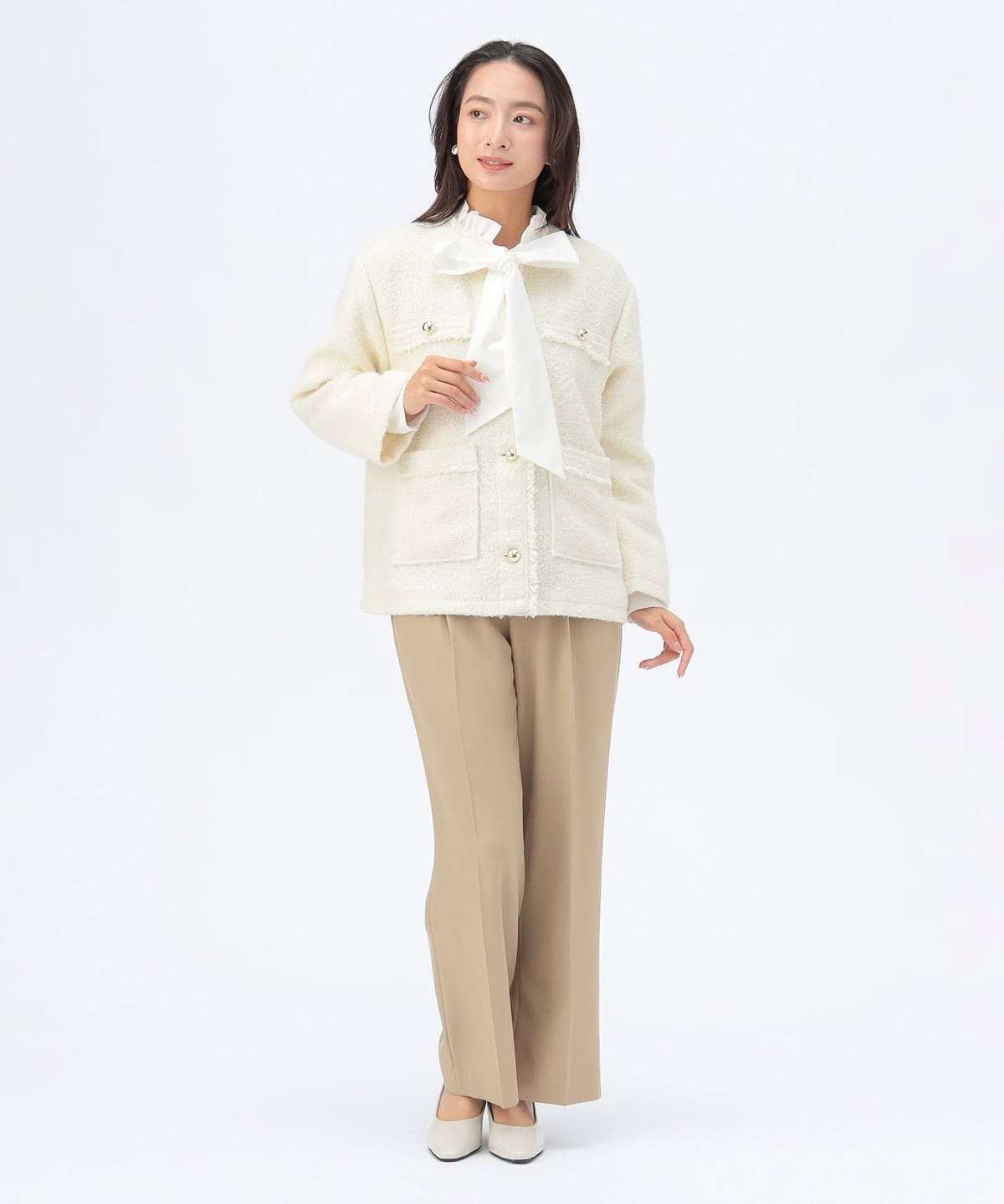 BEAMS HEART（ビームス ハート）フリンジ ツイード ジャケット