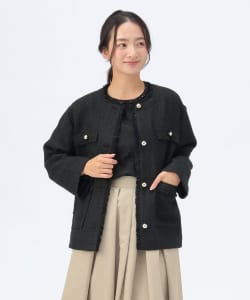 フリンジ ツイード ジャケット