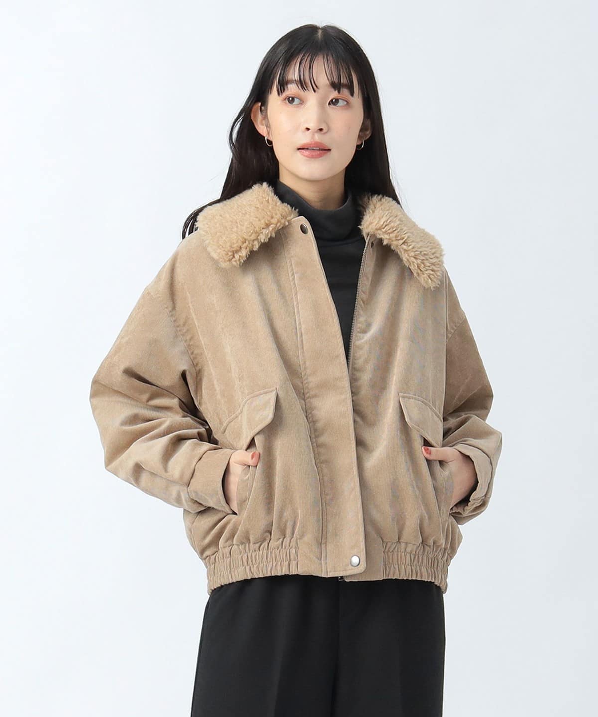 BEAMS HEART（ビームス ハート）中綿 コーデュロイ 襟ボア ブルゾン