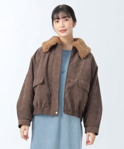 中綿 コーデュロイ 襟ボア ブルゾン