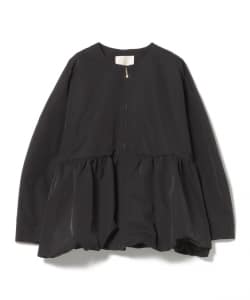 ノーカラー バルーン ジップ ブルゾン