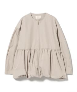 ノーカラー バルーン ジップ ブルゾン