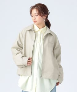 フェイクレザー ジップ ブルゾン