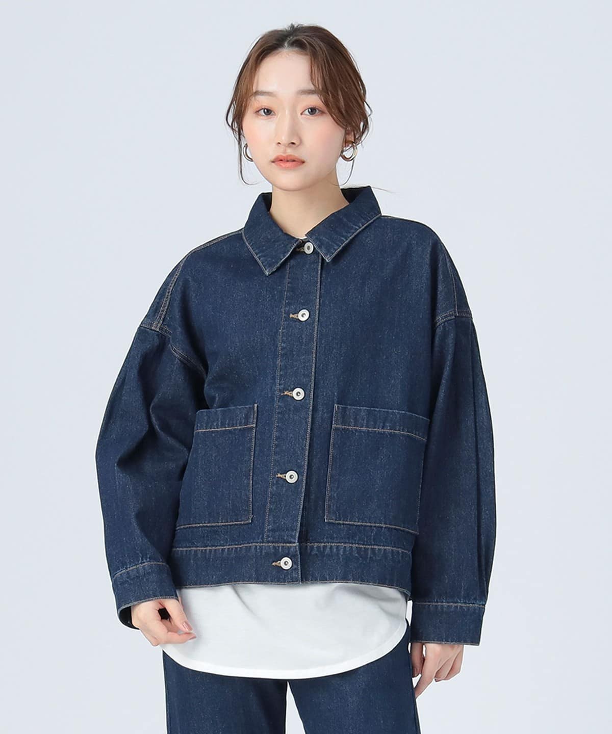 BEAMS HEART（ビームス ハート）タック スリーブ オーバー デニム