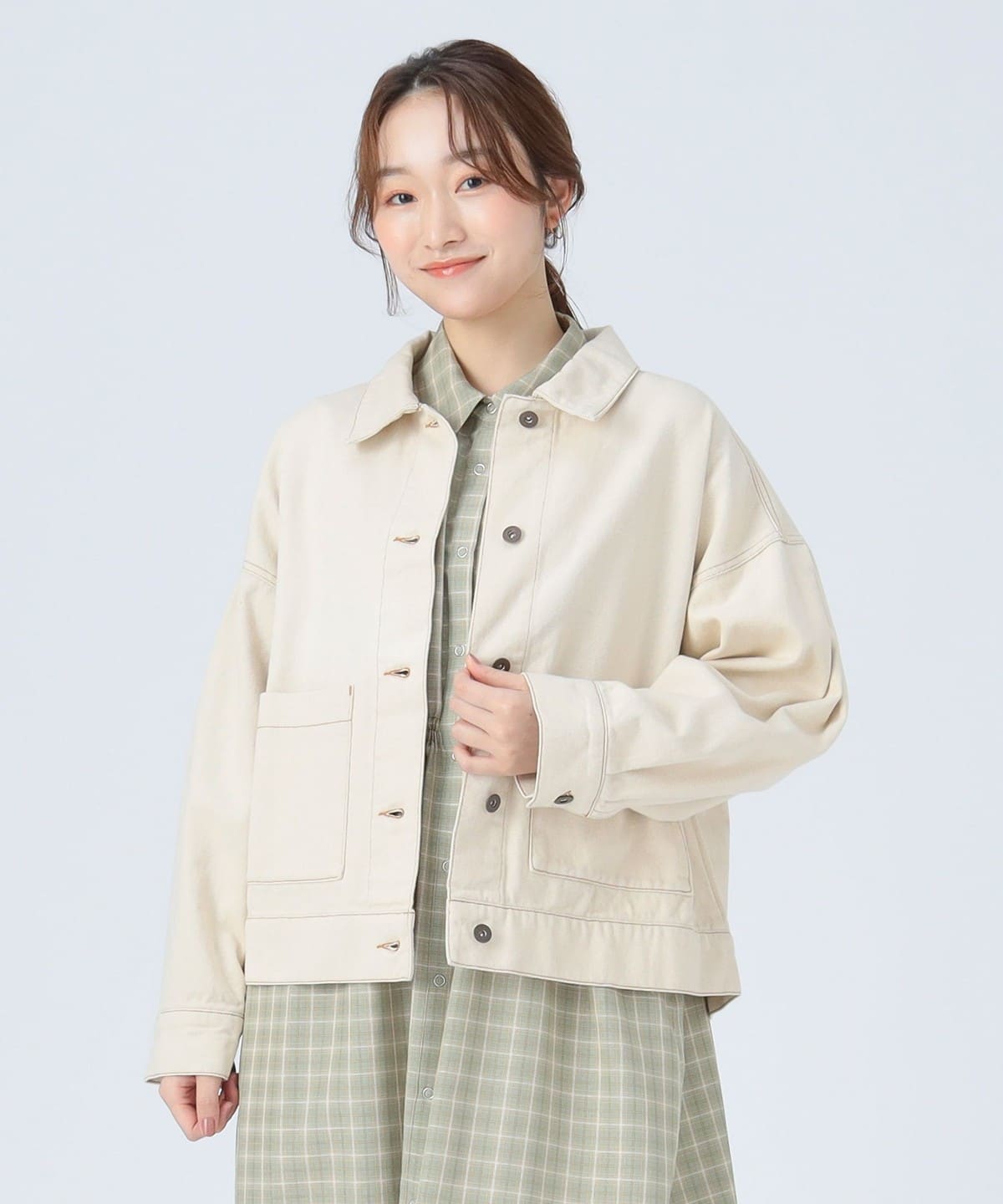 BEAMS HEART（ビームス ハート）タック スリーブ オーバー デニム