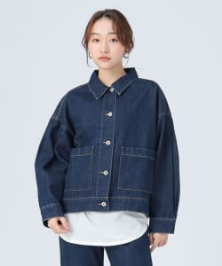 タック スリーブ オーバー デニム ジャケット