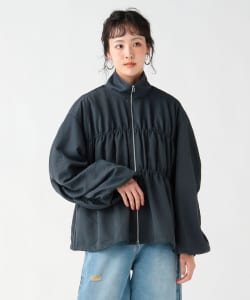 ドロスト ギャザー ジップ ブルゾン