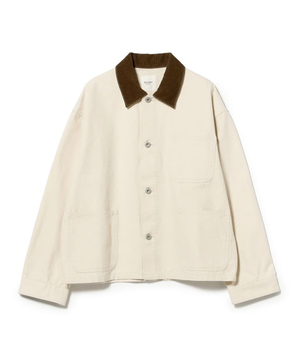 【10%OFFクーポン対象】襟コーデュロイ カバーオール ジャケット