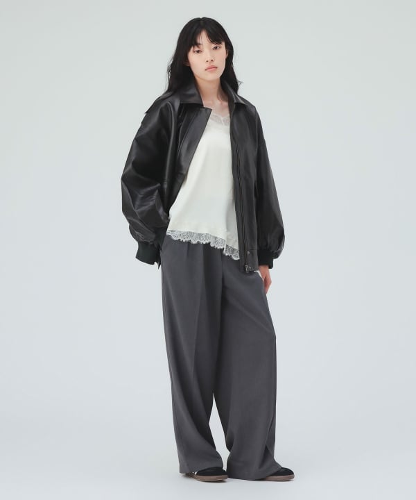 【10%OFFクーポン対象】ヴィンテージライク レザー ブルゾン [H：169cm Size：M]
