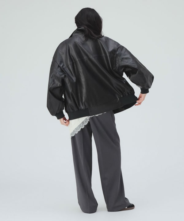 【10%OFFクーポン対象】ヴィンテージライク レザー ブルゾン [H：169cm Size：M]